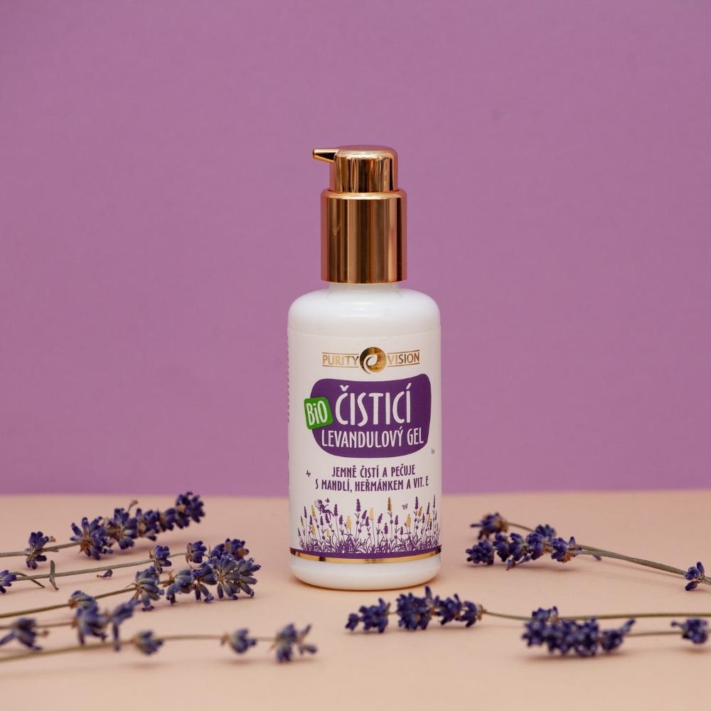 Gel limpiador de lavanda bio con almendra, manzanilla y vitamina E 100 ml