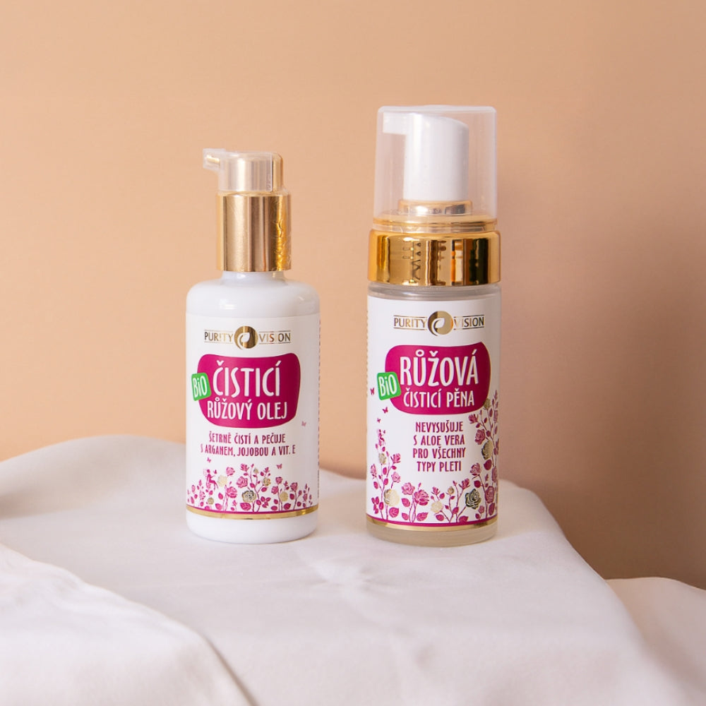 Doble limpieza con rosa para piel seca y madura